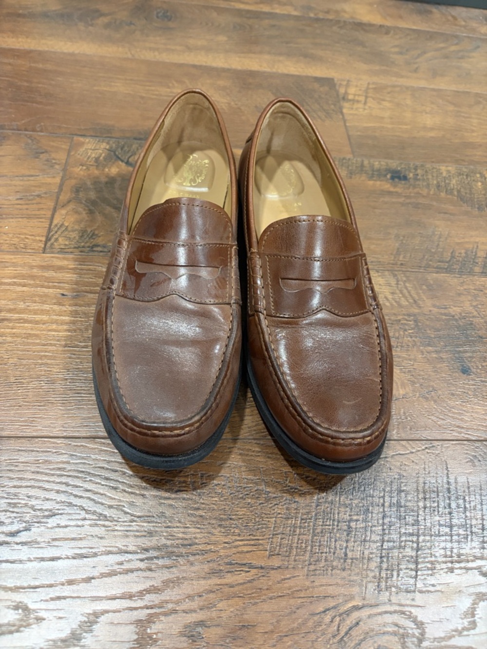 Cole Haan Classic Brown Leather Penny Loafers - Men